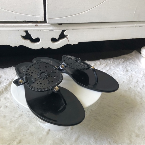 Jack Rogers Shoes - Jack Rogers Black Georgica Jelly Sandals